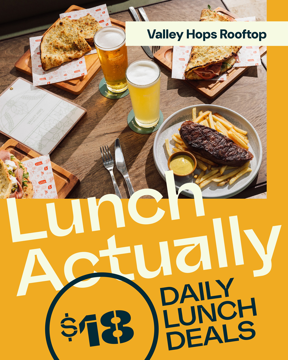 Valley Hops $18 Daily Lunch Deals